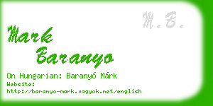 mark baranyo business card