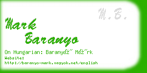 mark baranyo business card